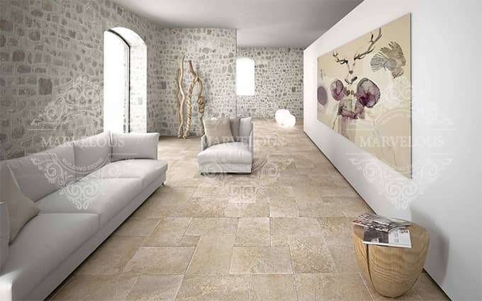 travertine stone tile flooring
