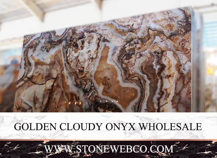 Golden cloudy onyx stone wholesale