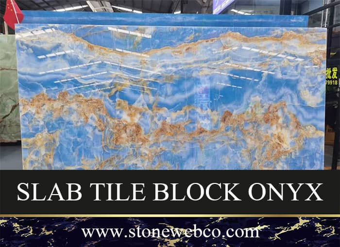 Slab tile block onyx